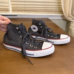 Converse Chuck Taylor All Star Crochet High Top Sneaker Gray White Womens Size 7